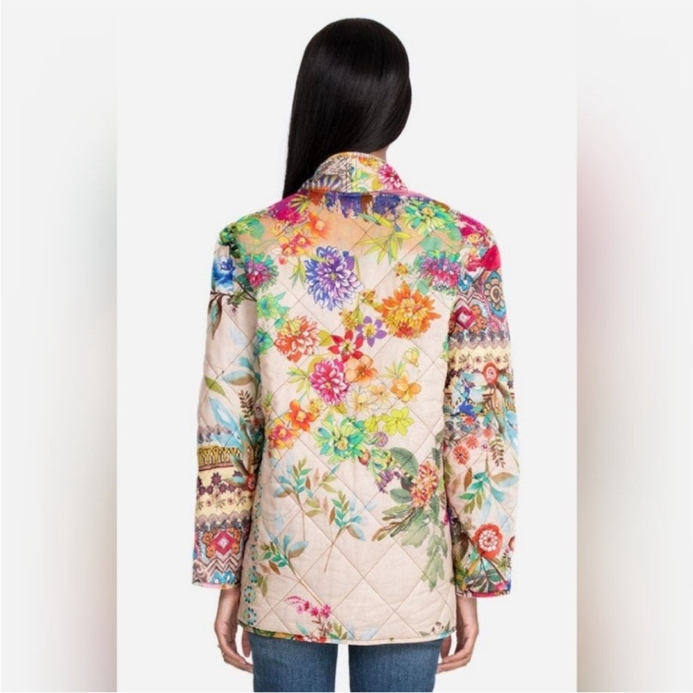 Johnny Was Reversible Dreamer‎ Quilted Jacket M Medium Blooming Floral Patchwork - Picture 5 of 17